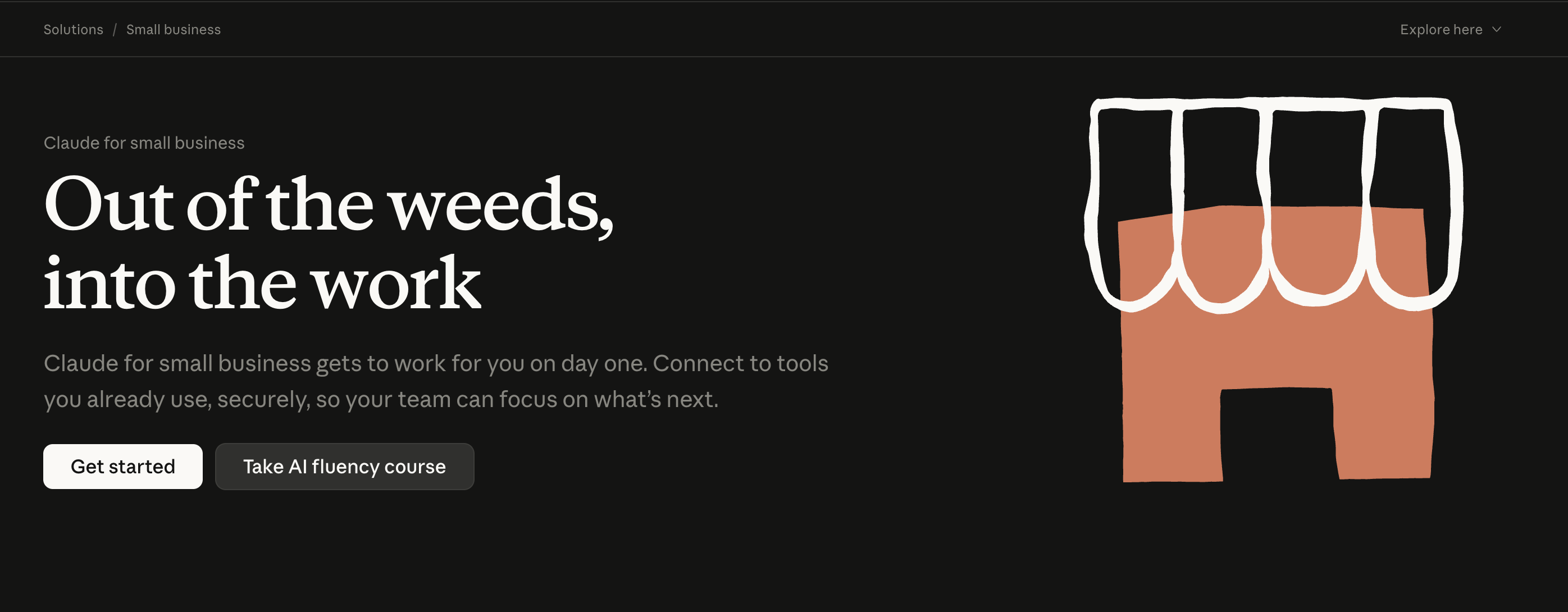 Claude for Small Business homepage showing the plugin overview